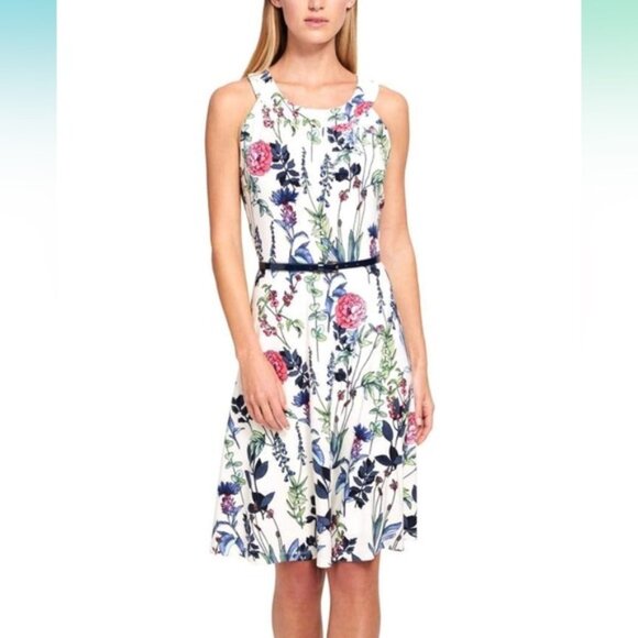 Tommy Hilfiger Floral Sleeveless Dress - White and Multicolor size 4 - Picture 1 of 6